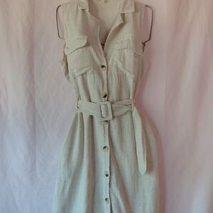 Elegant Cream Button-Down Dress